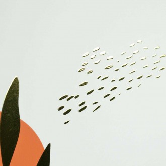 Abstrakt listy 2 3D Zlatý Plakát