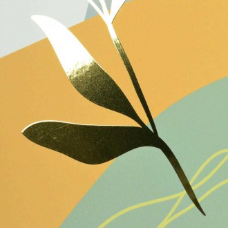 Abstrakt listy 2 3D Zlatý Plakát