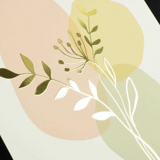 Abstrakt listy 3 3D Zlatý Plakát