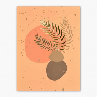 Abstraktní rostliny 3D Zlatý Plakát