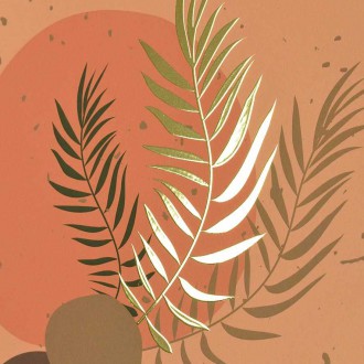 Abstraktní rostliny 3D Zlatý Plakát