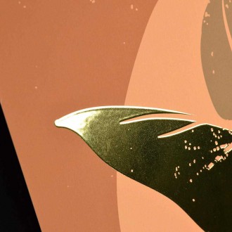 Abstraktní rostliny 4 3D Zlatý Plakát