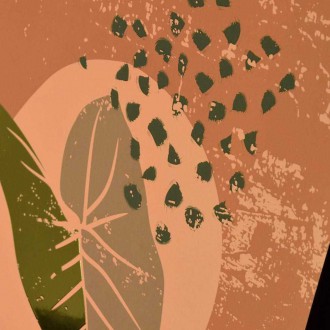 Abstraktní rostliny 4 3D Zlatý Plakát