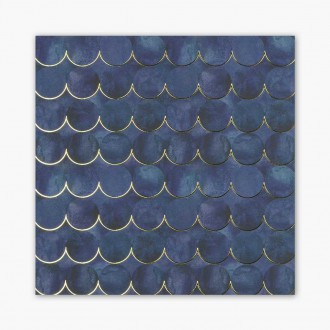 Abstraktní akvarel vlny 3D Zlatý Plakát