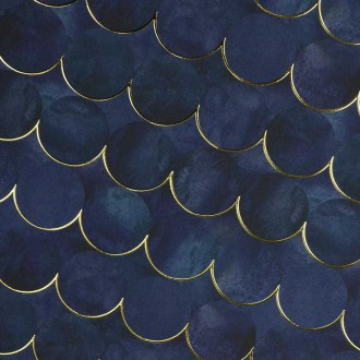 Abstraktní akvarel vlny 3D Zlatý Plakát