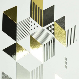 Abstraktní geometrické tvary 3D Zlatý Plakát