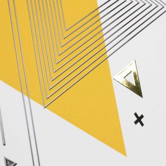 Abstraktní geometrické tvary 3 3D Zlatý Plakát