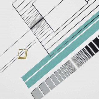 Abstraktní geometrické tvary 4 3D Zlatý Plakát