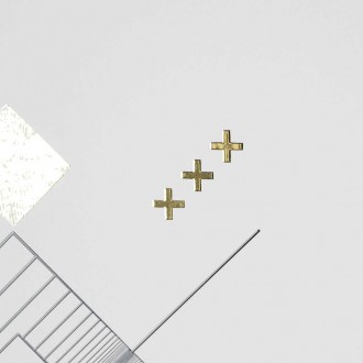 Abstraktní geometrické tvary 4 3D Zlatý Plakát