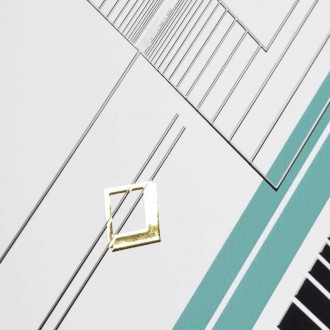 Abstraktní geometrické tvary 4 3D Zlatý Plakát