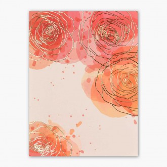 Ručně kreslené květiny 3D Zlatý Plakát