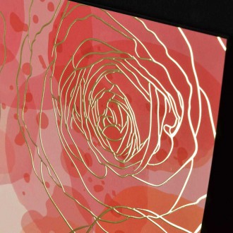 Ručně kreslené květiny 3D Zlatý Plakát