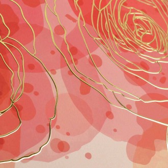 Ručně kreslené květiny 3D Zlatý Plakát