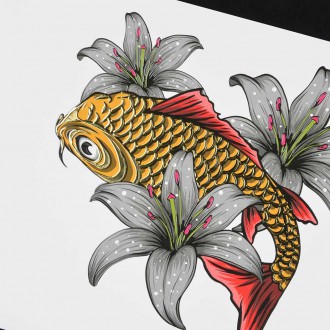 Čínské ryby 3D Zlatý Plakát