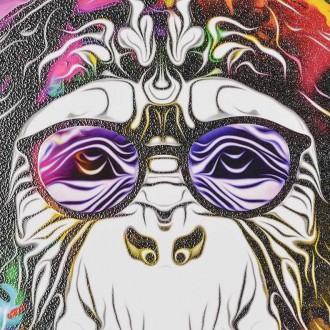 Abstraktní opičí tvář 3D Plakát