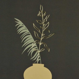 Květiny 3D Zlatý Plakát