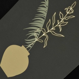 Květiny 3D Zlatý Plakát