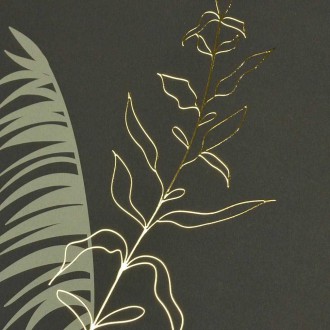 Květiny 3D Zlatý Plakát