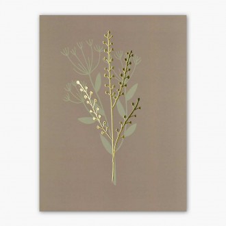 Květiny 3 3D Zlatý Plakát