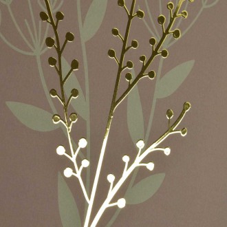 Květiny 3 3D Zlatý Plakát