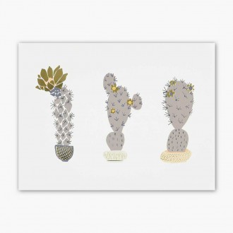 Tři Kaktusy 3D Zlatý Plakát