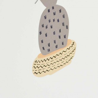 Tři Kaktusy 3D Zlatý Plakát