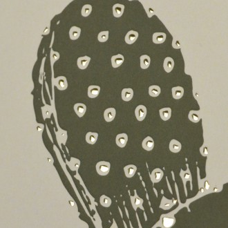 Velký Kaktus 3D Zlatý Plakát