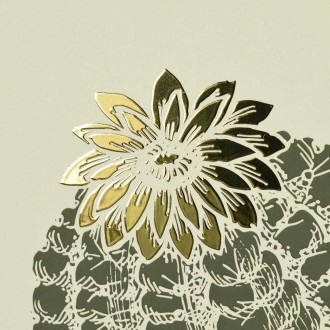 Malý Kaktus 3D Zlatý Plakát