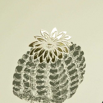 Malý Kaktus 3D Zlatý Plakát