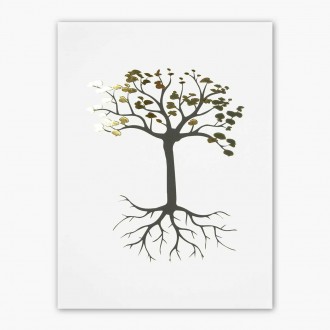 Podzimní strom 3D Zlatý Plakát