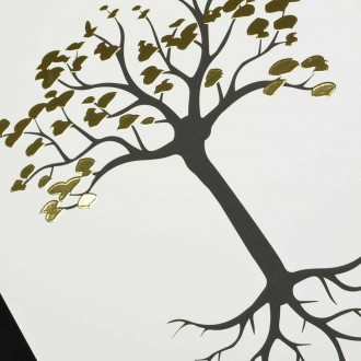 Podzimní strom 3D Zlatý Plakát