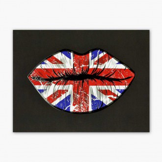 Rty s vlajkou Velké Británie 3D Plakát