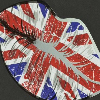 Rty s vlajkou Velké Británie 3D Plakát