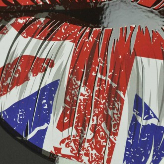 Rty s vlajkou Velké Británie 3D Plakát