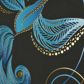 Pták Phoenix 3D Zlatý Plakát