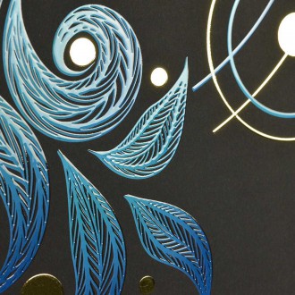 Pták Phoenix 3D Zlatý Plakát