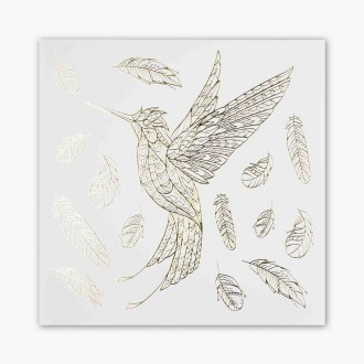 Zlatý kolibřík 3D Zlatý Plakát