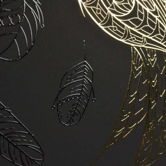 Zlatý kolibřík 2 3D Zlatý Plakát