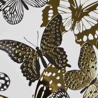 Zlatí a černí motýli 3D Zlatý Plakát