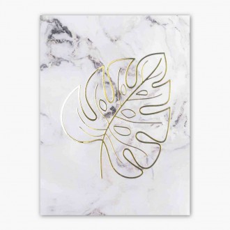 Minimalistický list 2 3D Zlatý Plakát