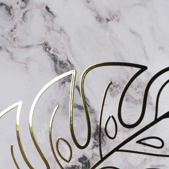 Minimalistický list 2 3D Zlatý Plakát