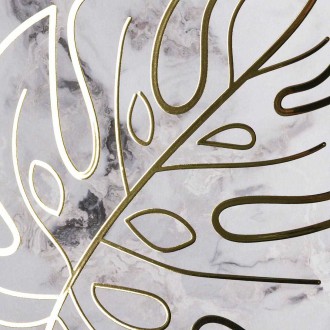 Minimalistický list 2 3D Zlatý Plakát