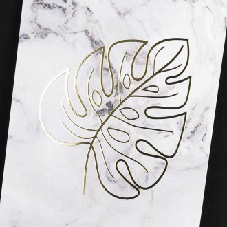 Minimalistický list 2 3D Zlatý Plakát