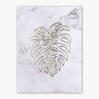 Minimalistický list 4 3D Zlatý Plakát