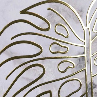 Minimalistický list 4 3D Zlatý Plakát