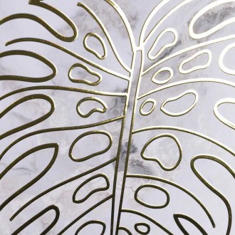 Minimalistický list 4 3D Zlatý Plakát