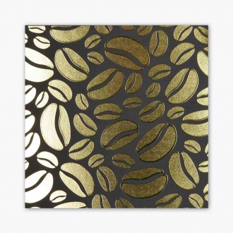 Kávové zrna 3D Zlatý Plakát