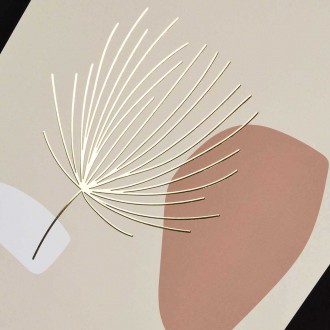 Abstraktní ručně malované květiny 3D Zlatý Plakát