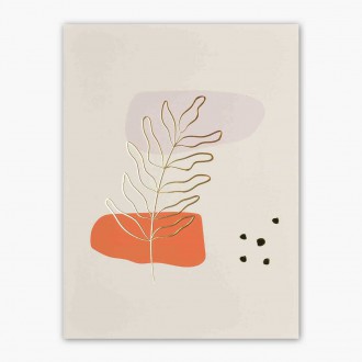 Abstraktní ručně malované květiny 2 3D Zlatý Plakát