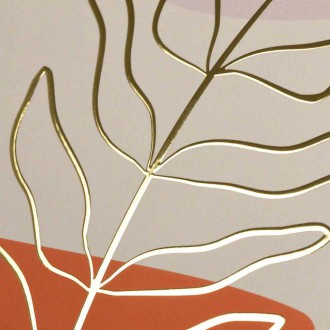 Abstraktní ručně malované květiny 2 3D Zlatý Plakát